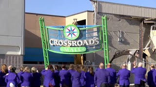 End of an era: Waterloo's Crossroads Mall sign comes down amid demolition