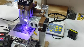 15 watt DIY blue (445 nm) laser. Combining 2 beams together with a PBS cube.