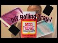 How to make a custom glitter rolling tray ! DIY marble glitter! #rollingtray