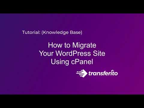 Migrate your WordPress website using your cPanel login details