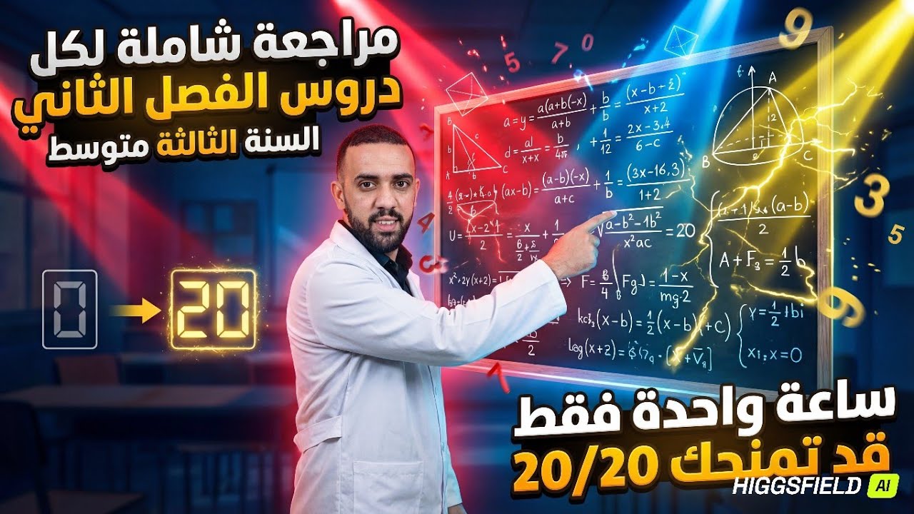 مراجعة شاملة لكل دروس الفصل الثاني في مادة الرياضيات للسنة الثالثة متوسط