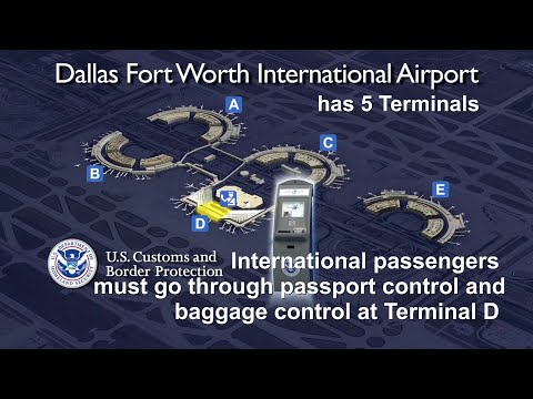 Dallas Fort Worth DFW Airport From the plane via immigration to customs for connecting flights