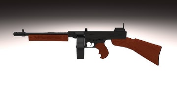 Thompson 1928 3D Model Submachinegun
