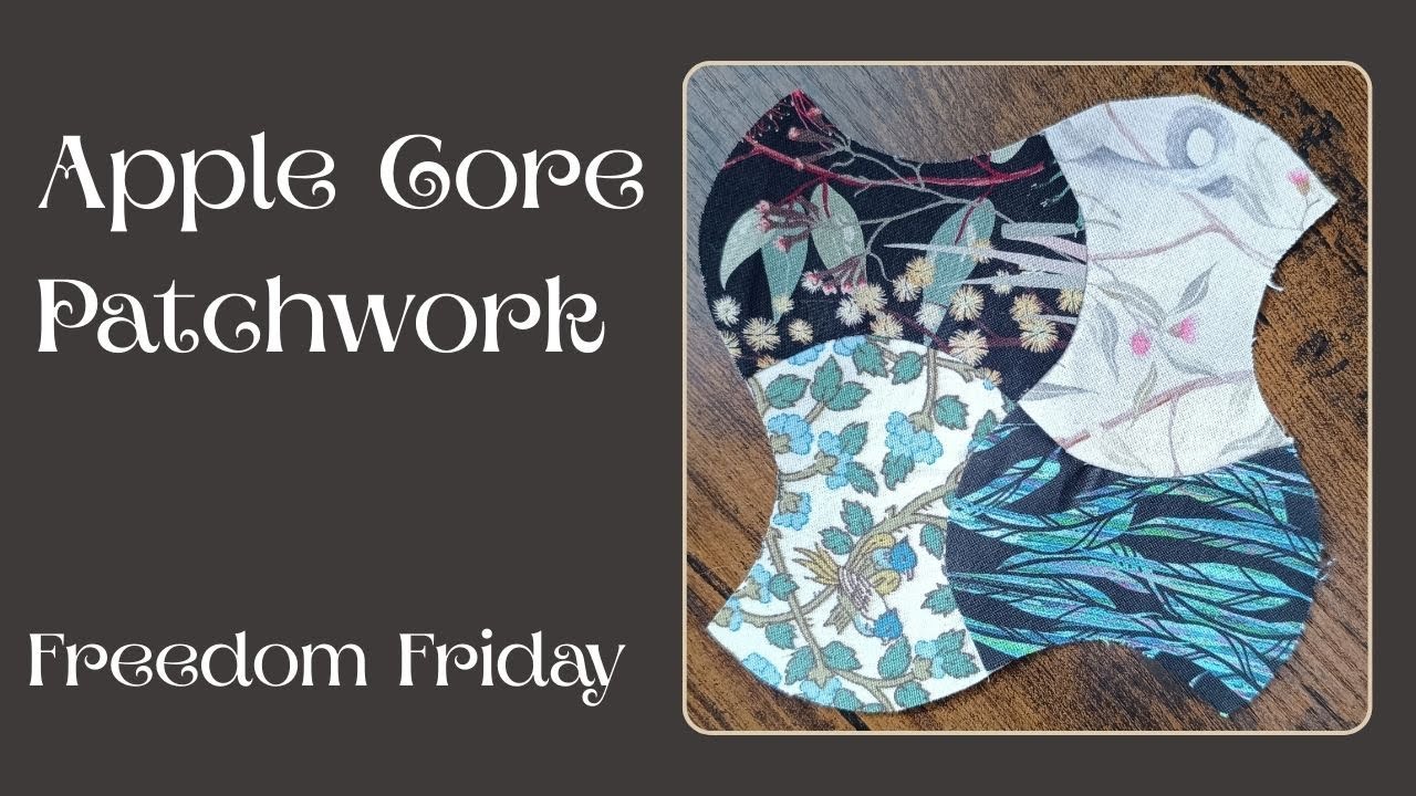 Patchwork Mac Hand stitching apple core patchwork with a homemade template - YouTube