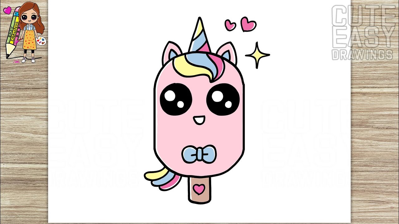 How to Draw a Cute Unicorn ice Cream, Easy Drawings Step by Step - YouTube