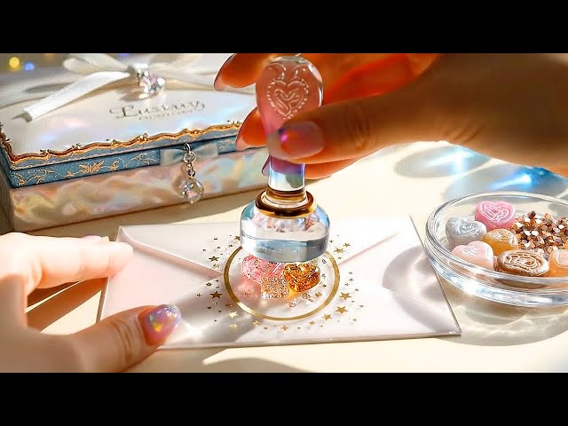 【AI ASMR】ガラスのシーリングスタンプで手紙をとじる音💠生活音ASMR｜Glass Wax Seal Stamps