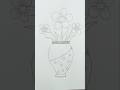 Simple Pencil Sketch of Flowers in a Vase 🌸✏️#youtubeshorts #art #shortsfeed #viralvideo #drawing