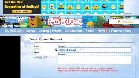 ROBLOX Tutorial August 2009 How to Friend Request