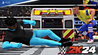 WWE 2K24 - Cristiano Ronaldo vs. IShowSpeed - Ambulance Match | Backlash France!