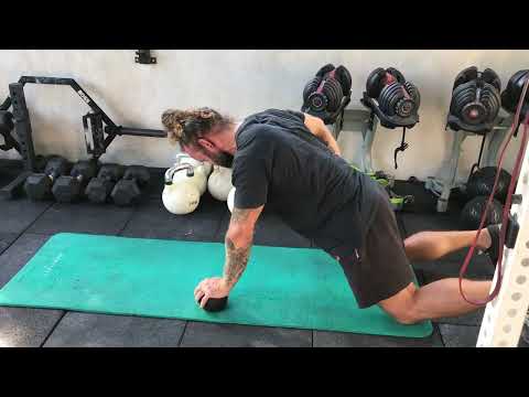 Single arm scap push up on ball