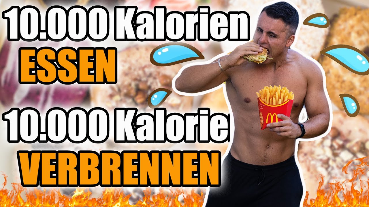 10.000 Kalorien VERBRENNEN UND ESSEN in 24 Stunden Challenge 🍔🔥🍟