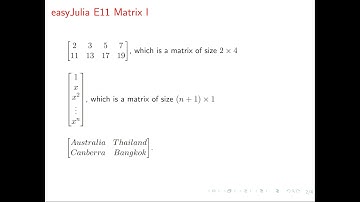 easyJulia E11 Matrix 1