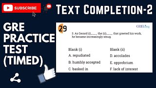 GRE PRACTICE TEST - TEXT COMPLETION #2 | GRE PRACTICE | GRE ONLINE TEST | VERBAL SECTION