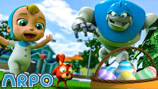 ARPO vs Robot Squirrel EGG RACE | ARPO | Moonbug Kids - Art for Kids 🖌️