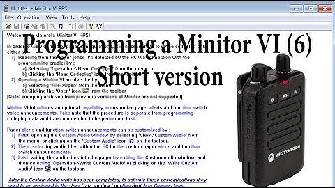 Motorola Minitor VI (6) programming guide - short version