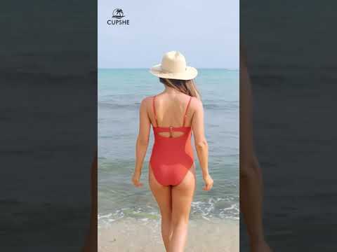 CUPSHE One Piece Swimsuit for Women BathingSuits Twist Front Cutout Adjustable #shorts #springoutfit