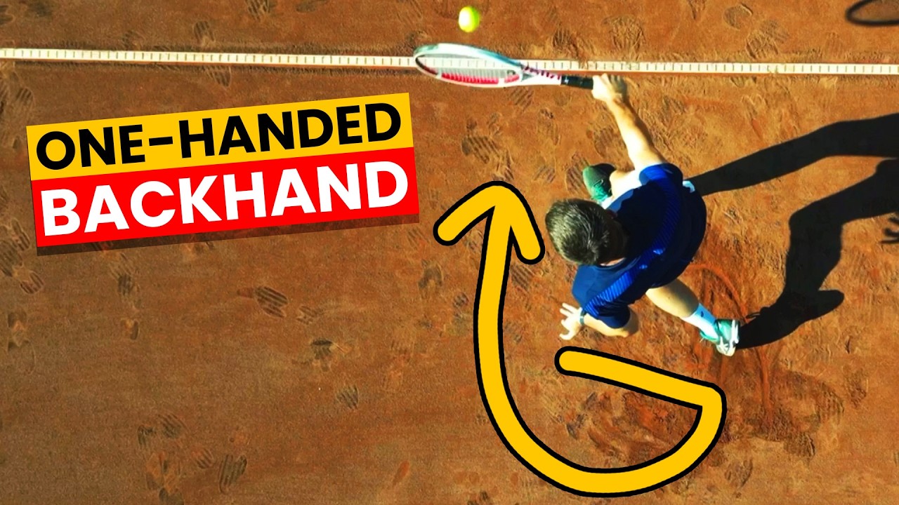 Tennis One-Handed Backhand Technique In Slow Motion - Top View