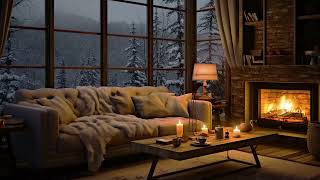 Cozy Room Ambience ASMR with Warm Jazz, Gentle Wind, and Fireside Sounds for a Night of Sleep