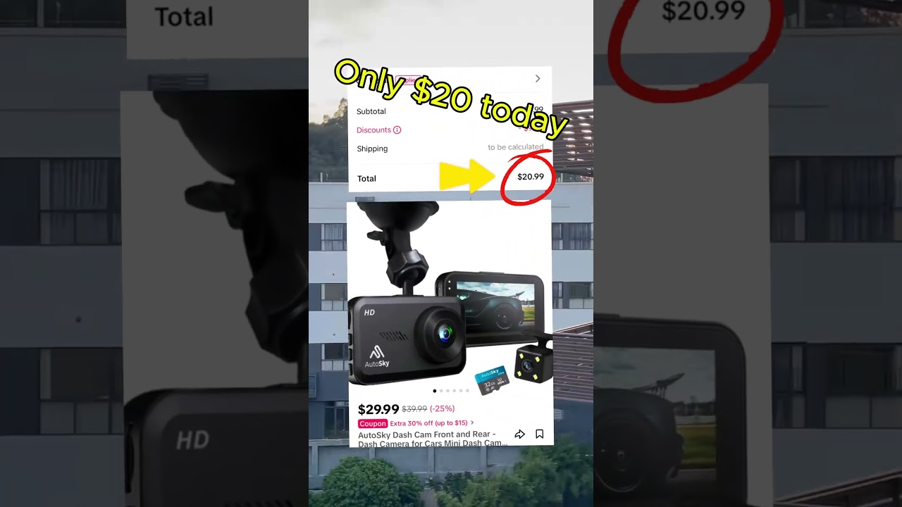 Affordable Car Dash Camera Deal: AutoSky Front and Rear Mini Dash Cam for Just $20!