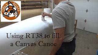 Updated Method for Applying RT38  Filler to a Canvas Canoe