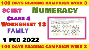 Class 4 Maths Numeracy Week 3 worksheet 13 maths  सप्ताह 3 उत्तरसहित  class4 Reading Campaign week 3