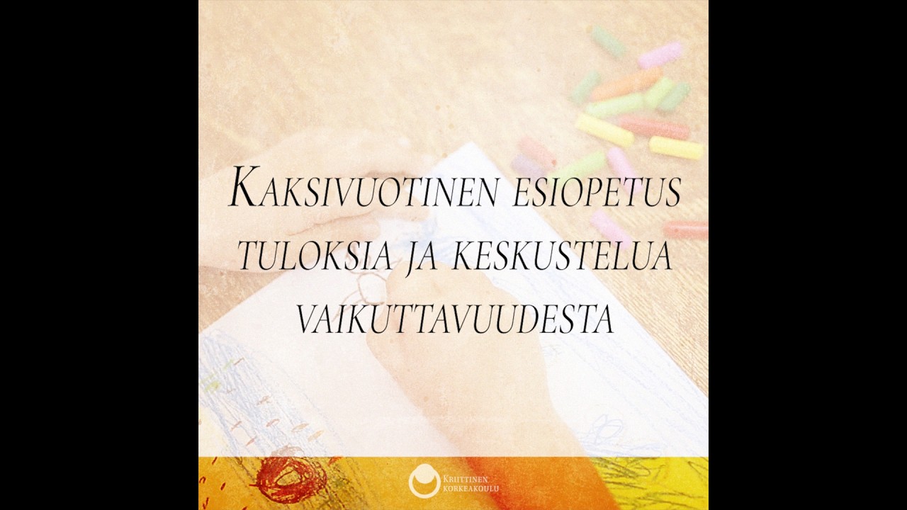 Kaksivuotinen esiopetus – Lea Pulkkinen
