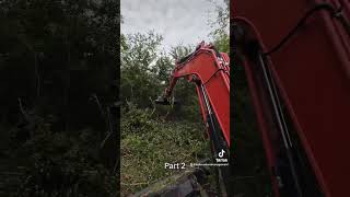 Mowing a jungle with Kubota kx040 and vmc brush cutter part 2