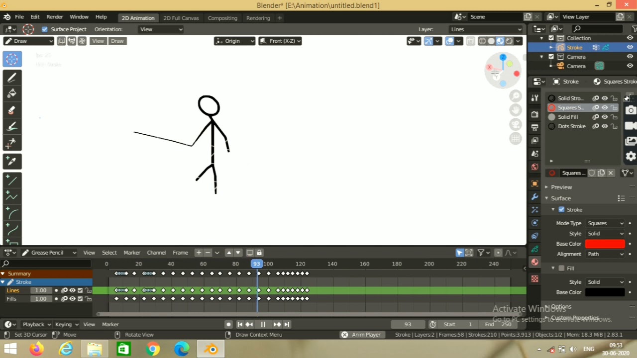 blender make vector 2d