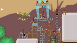 Piggies attacking the castle of the Birds in Bad Piggies screenshot 1