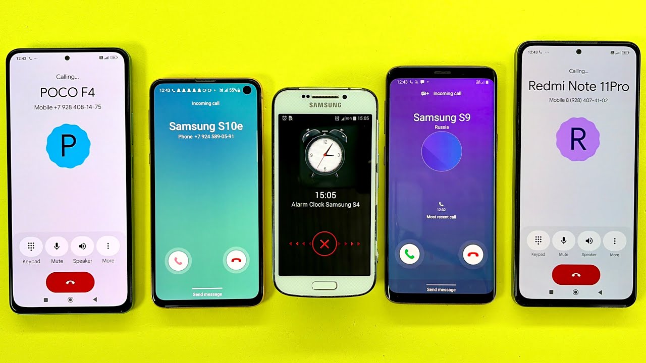 Incoming Call & Alarm Clock Samsung S4 ZOOM+Samsung S9/S10e | Outgoing Call POCO F4 & Redmi Note 11 