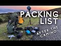 Camino de Santiago Packing List AFTER the Camino