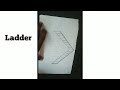 3D Ladder pencil Drawing ll Ladder Drawing #viral  #subscribe #ladder