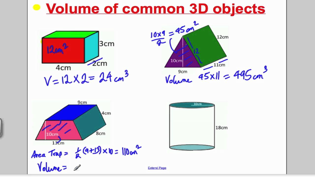 What is the formula for volume in math?