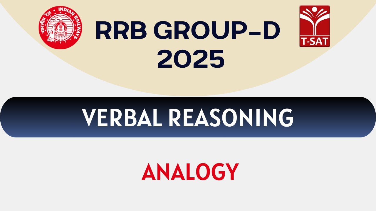 RRB Group - D | Verbal Reasoning - Analogy | T-SAT