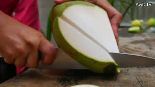 the amazing sound of peeling a young coconut | ASMR