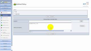 SonaVault for Email Archiving UI Demo: Setup (Archival Policy)