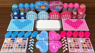 PINK vs BLUE HEART I Mixing random into Glossy Slime I Relaxing slime videos#part1