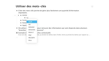Tuto Workflowy français 4/12 -  Utiliser les mots clés