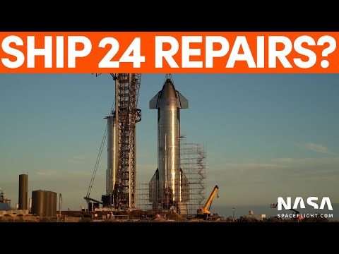 Ship 24 Undergoes Modifications and Repairs | SpaceX Boca Chica