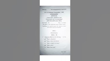 geography honours question paper 2023_kalyani university #geography #shorts