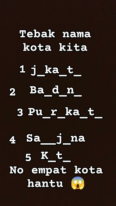 nama kota kita