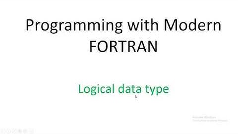 15. Programming with modern FORTRAN. Logical data type