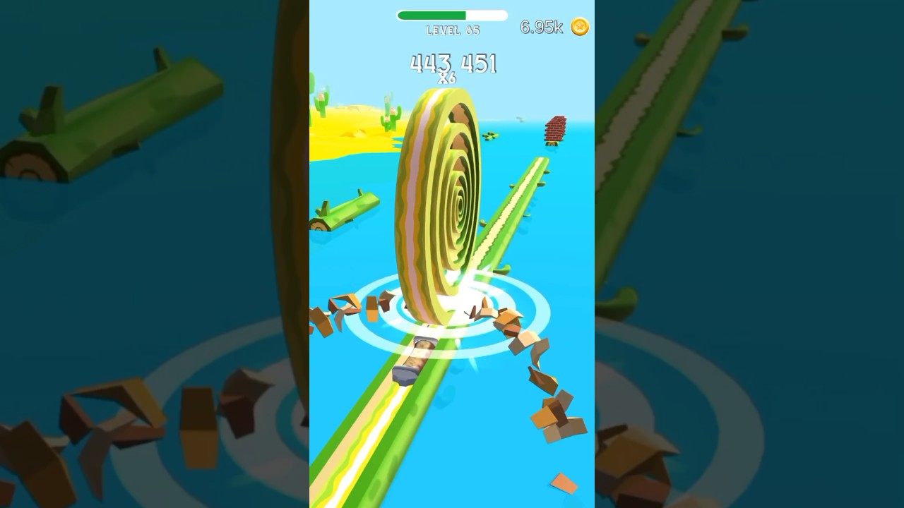 Spiral Roll | Very Satisfying and Relaxing ASMR Slicing Gameplay #spiralroll #shorts #arcadegames