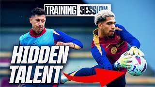 GOALKEEPER ARAUJO! SPECTACULAR SAVE of LEWY's SHOT on GOAL! | FC Barcelona training
