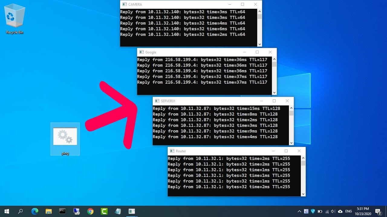 How to ping multiple ip addresses at the same time
