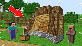 Minecraft NOOB vs PRO HOW NOOB HIDE VILLAGER HOUSE IN SECRET CHEST Challenge 100% trolling