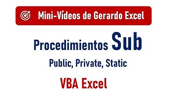 Procedimientos Private/Public Sub - VBA Excel
