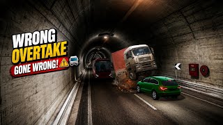 Wrong Overtake Gone Wrong 😡 ! | Tunnel Mein Khatarnaak Takkar 😱💥 