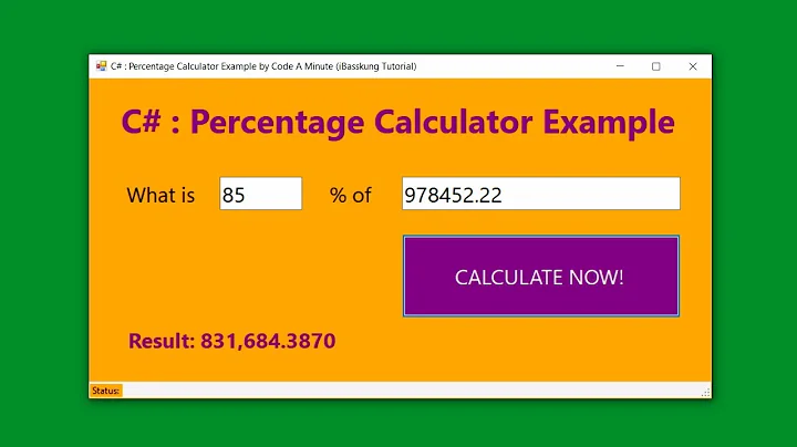 Visual Studio 2019 (C#) How to Create a Percentage Calculator (How to calculate percentages)