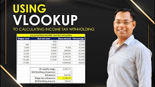 CALCULATING INCOME TAX WITHHOLDING BY USING VLOOKUP FORMULA IN MICROSOFT EXCEL